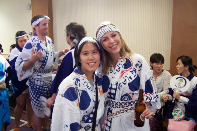 Sally and me at a party for new JETs in Tokushima