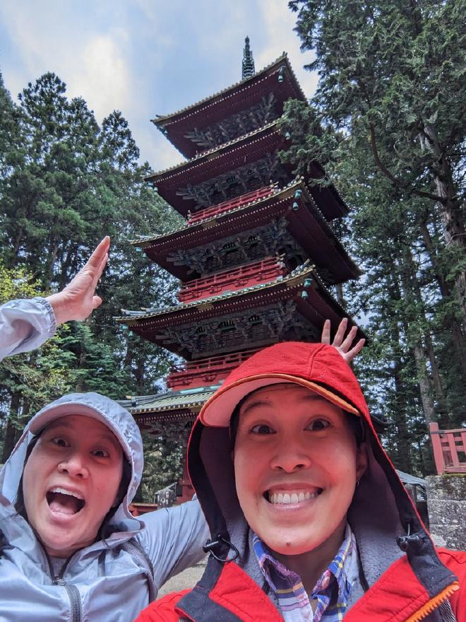 Van and I stand in front of one of the many buildings that make up Nikko Toshogu Shrine